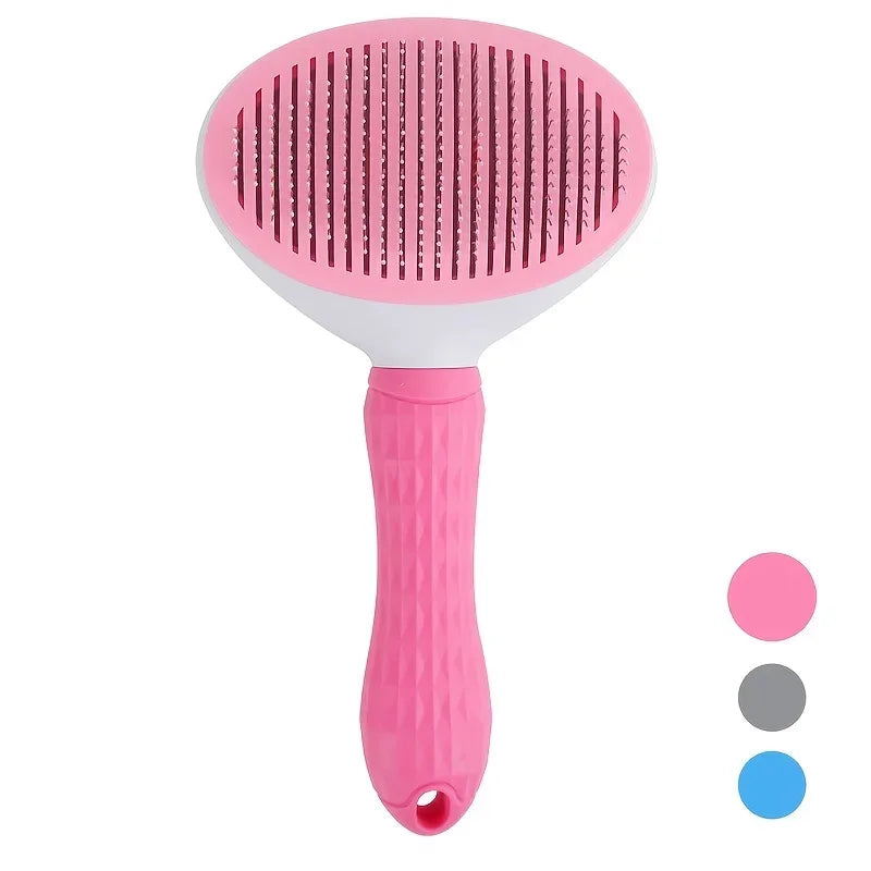 Furify - One-Click Pet Hair Removal Comb for Effortless Grooming of Dogs and Cats & Float Hair Removal Slicker Brush with Automatic Funct