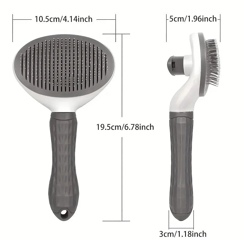 Furify - One-Click Pet Hair Removal Comb for Effortless Grooming of Dogs and Cats & Float Hair Removal Slicker Brush with Automatic Funct