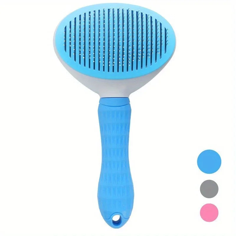 One-Click Pet Hair Removal Comb - Grey