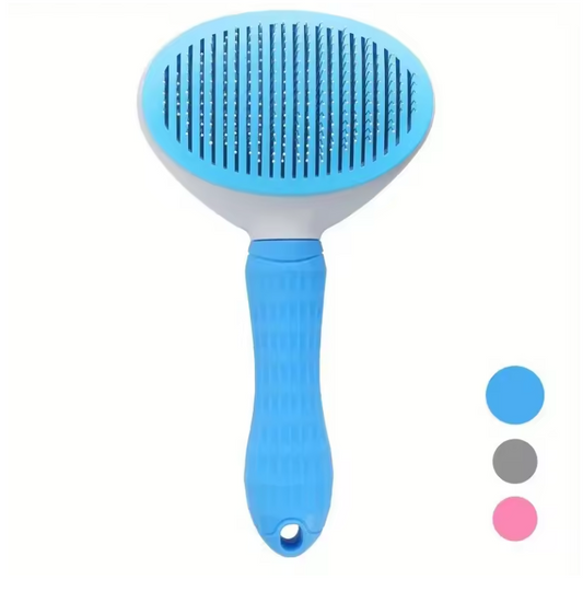 One-Click Pet Hair Removal Comb - Blue