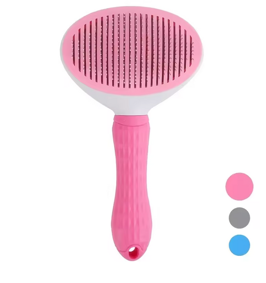 One-Click Pet Hair Removal Comb - Pink